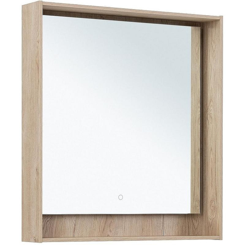Зеркало Aquanet Милан 80 336405 с подсветкой Дуб светлый с сенсорным выключателем, купить, цена, заказать, магазин, доставка, скидка, промокод, купить, цена, заказать, магазин, доставка, скидка, промокод