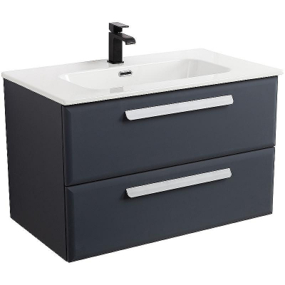 Тумба под раковину Cezares Eco-Cer-N 80 ECO-CER-N-800-2C-SO-GR-P подвесная Grafito без ручек