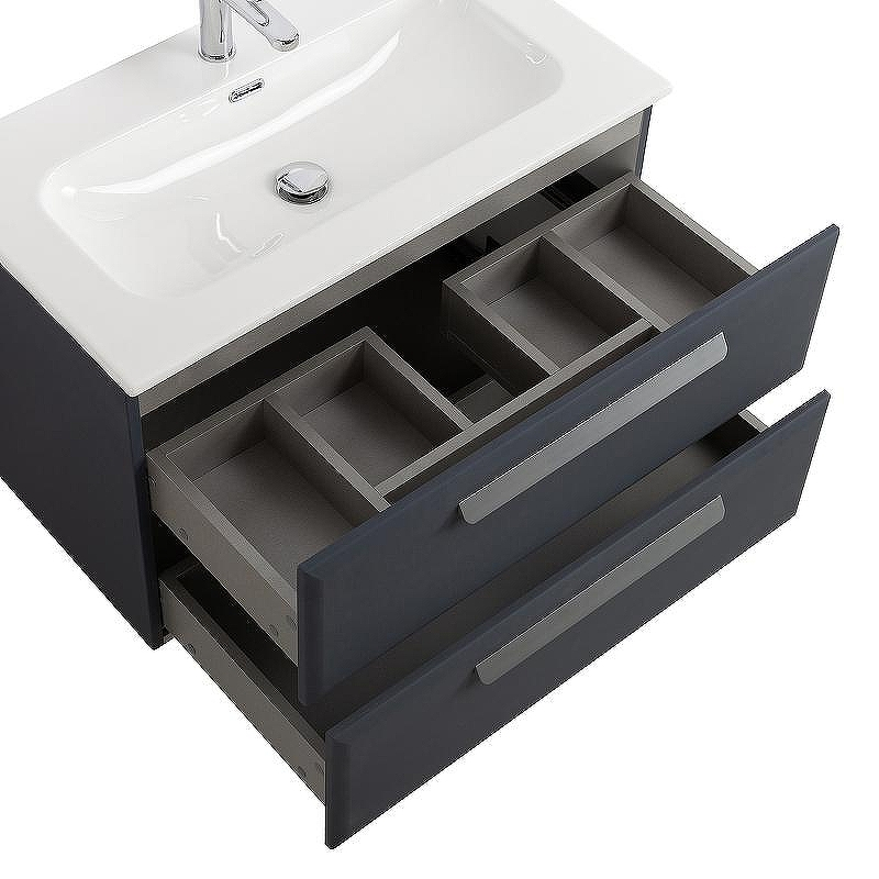 Тумба под раковину Cezares Eco-Cer-N 80 ECO-CER-N-800-2C-SO-GR-P подвесная Grafito без ручек, купить, цена, заказать, магазин, доставка, скидка, промокод, купить, цена, заказать, магазин, доставка, скидка, промокод