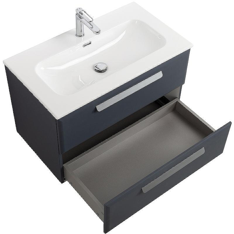 Тумба под раковину Cezares Eco-Cer-N 80 ECO-CER-N-800-2C-SO-GR-P подвесная Grafito без ручек, купить, цена, заказать, магазин, доставка, скидка, промокод, купить, цена, заказать, магазин, доставка, скидка, промокод