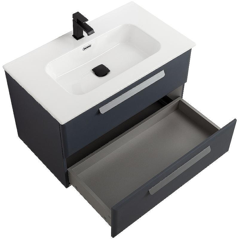 Тумба под раковину Cezares Eco-Cer-N 80 ECO-CER-N-800-2C-SO-GR-P подвесная Grafito без ручек, купить, цена, заказать, магазин, доставка, скидка, промокод, купить, цена, заказать, магазин, доставка, скидка, промокод