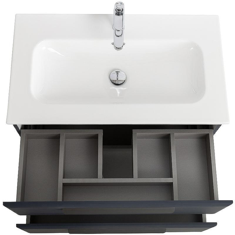 Тумба под раковину Cezares Eco-Cer-N 80 ECO-CER-N-800-2C-SO-GR-P подвесная Grafito без ручек, купить, цена, заказать, магазин, доставка, скидка, промокод, купить, цена, заказать, магазин, доставка, скидка, промокод