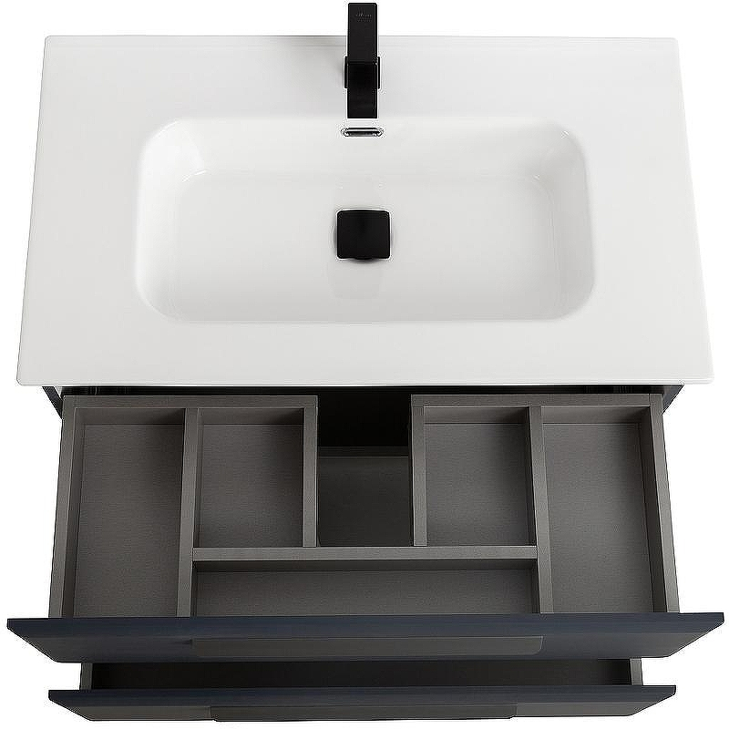 Тумба под раковину Cezares Eco-Cer-N 80 ECO-CER-N-800-2C-SO-GR-P подвесная Grafito без ручек, купить, цена, заказать, магазин, доставка, скидка, промокод, купить, цена, заказать, магазин, доставка, скидка, промокод