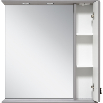 Зеркало со шкафом Misty Лувр 75 R П-Лвр03075-1504П с подсветкой Серое