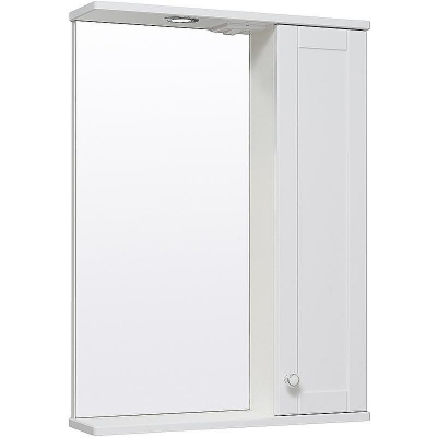 Зеркало со шкафом Runo Мерида 58 R 00-00000740 с подсветкой Белое