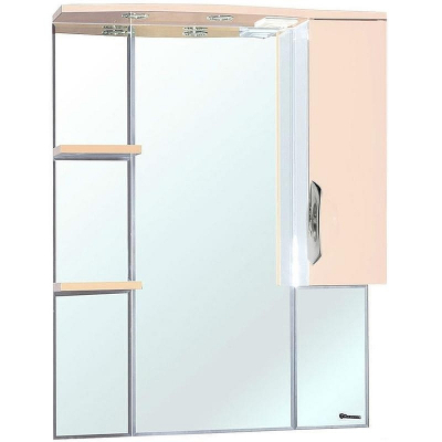 Зеркало со шкафом Bellezza Лагуна 75 4612112001071 с подсветкой R Бежевое