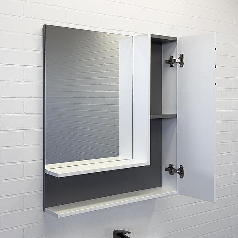 Зеркало со шкафом Comforty Нарва 70-2 00-00015235 Белый матовый, купить, цена, заказать, магазин, доставка, скидка, промокод, купить, цена, заказать, магазин, доставка, скидка, промокод