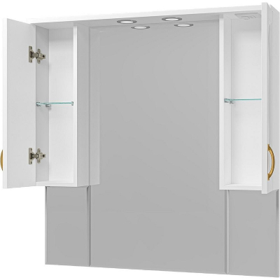 Зеркало Misty Амбра 100 П-Амб02100-0122Я с подсветкой Белое матовое