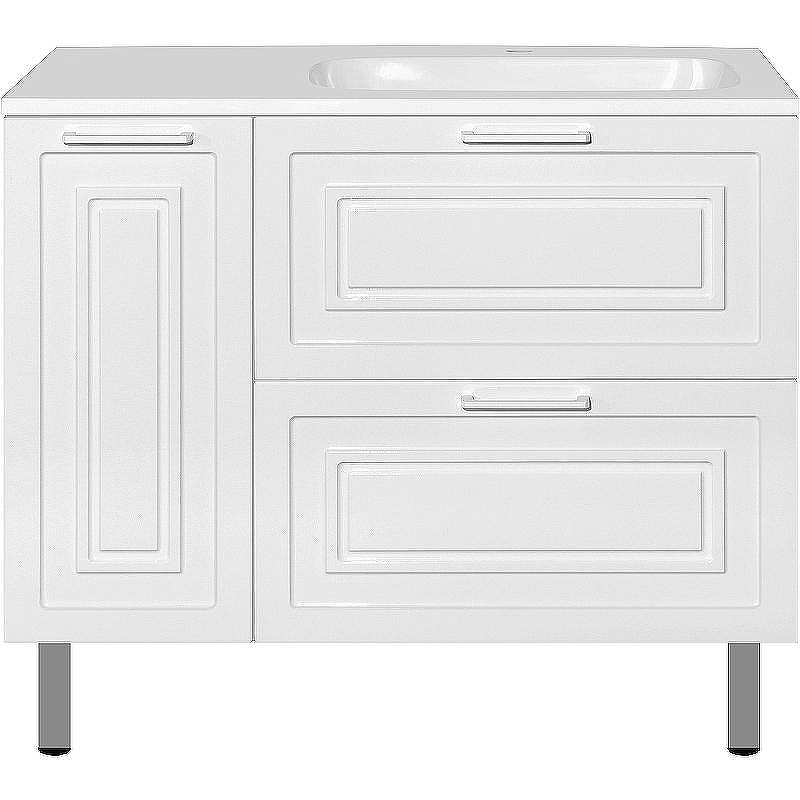 Тумба под раковину Style Line Альба 90 R Люкс Plus ЛС-000010054 Белая, купить, цена, заказать, магазин, доставка, скидка, промокод, купить, цена, заказать, магазин, доставка, скидка, промокод