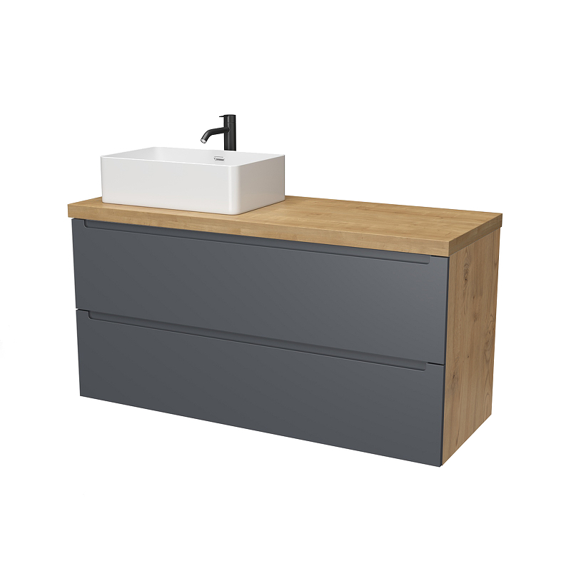 Тумба под раковину ЗОВ Дион 120 D120GD подвесная цвет Графит матовый Дуб медовый, купить, цена, заказать, магазин, доставка, скидка, промокод, купить, цена, заказать, магазин, доставка, скидка, промокод