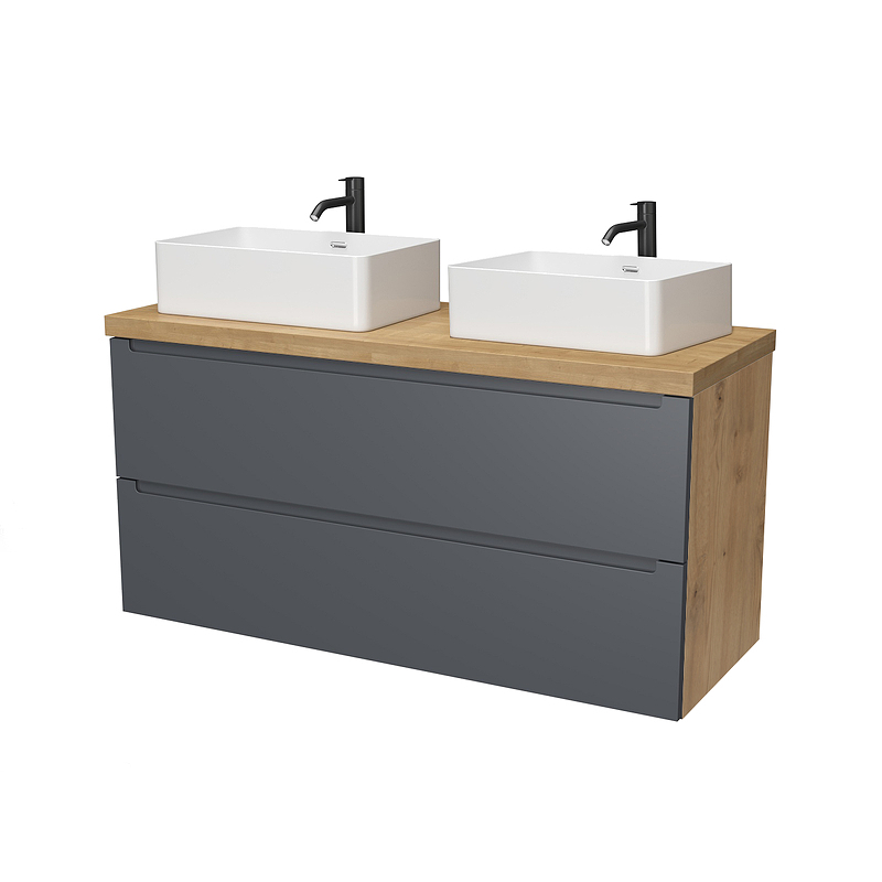 Тумба под раковину ЗОВ Дион 120 D120GD подвесная цвет Графит матовый Дуб медовый, купить, цена, заказать, магазин, доставка, скидка, промокод, купить, цена, заказать, магазин, доставка, скидка, промокод
