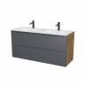 Тумба под раковину ЗОВ Дион 120 D120GD подвесная цвет Графит матовый Дуб медовый, купить, цена, заказать, магазин, доставка, скидка, промокод, купить, цена, заказать, магазин, доставка, скидка, промокод
