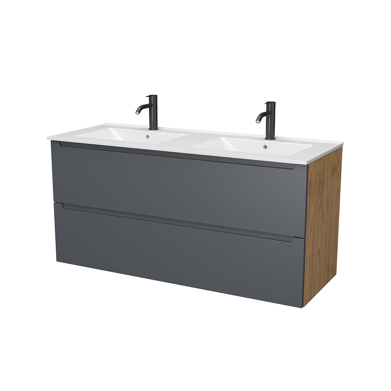 Тумба под раковину ЗОВ Дион 120 D120GD подвесная цвет Графит матовый Дуб медовый, купить, цена, заказать, магазин, доставка, скидка, промокод, купить, цена, заказать, магазин, доставка, скидка, промокод
