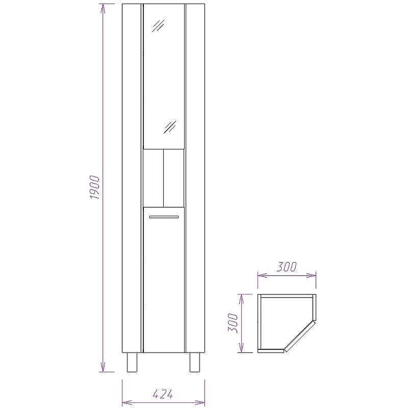 Шкаф пенал Onika Дюна 30.15 403036 угловой Белый, купить, цена, заказать, магазин, доставка, скидка, промокод, купить, цена, заказать, магазин, доставка, скидка, промокод