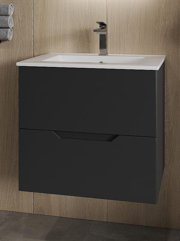 Тумба с раковиной Orange Li-60Tub+Ra подвесная Черная матовая, купить, цена, заказать, магазин, доставка, скидка, промокод, купить, цена, заказать, магазин, доставка, скидка, промокод