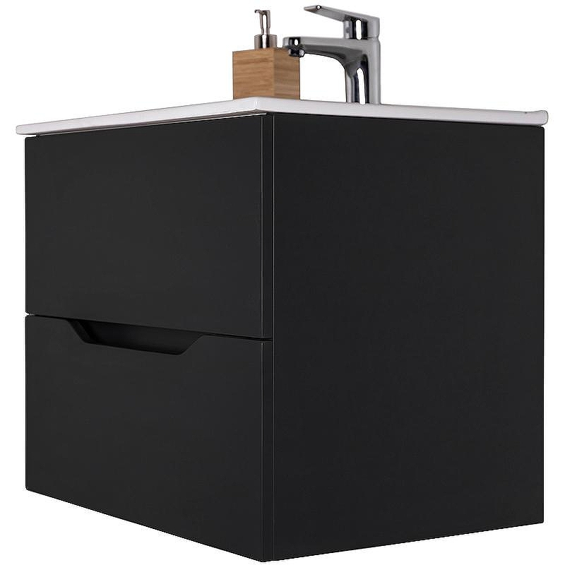 Тумба с раковиной Orange Li-60Tub+Ra подвесная Черная матовая, купить, цена, заказать, магазин, доставка, скидка, промокод, купить, цена, заказать, магазин, доставка, скидка, промокод