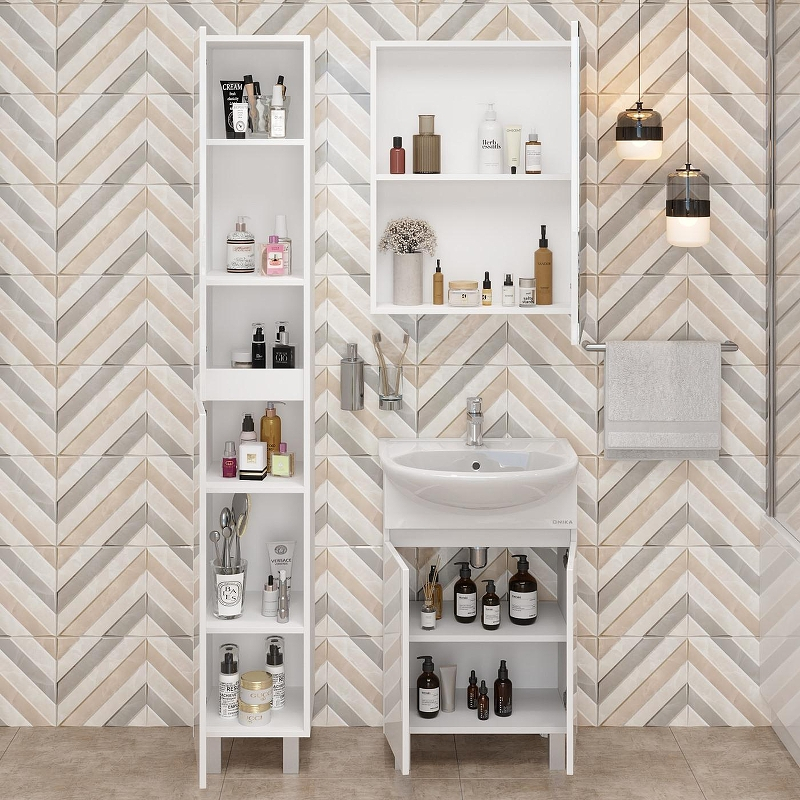 Шкаф пенал Onika Милтон 30 403077 цвет Белый, купить, цена, заказать, магазин, доставка, скидка, промокод, купить, цена, заказать, магазин, доставка, скидка, промокод