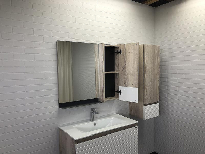 Зеркальный шкаф Comforty Страсбург 90 00-00006573 Дуб дымчатый