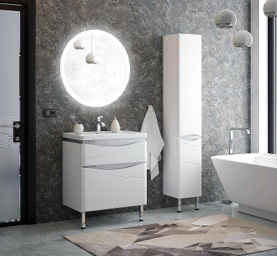 Тумба под раковину Corozo Омаха 70 SD-00000800 Белая Металлик