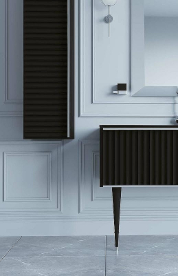 Шкаф пенал Boheme Armadi Art Vallessi Avantgarde Canale 35 846-BCR подвесной Черный Хром