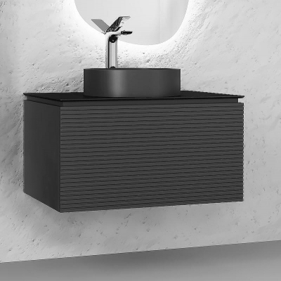Тумба под раковину Jorno Stone 80 Stn.01.80/P/A/JR подвесная Антрацит
