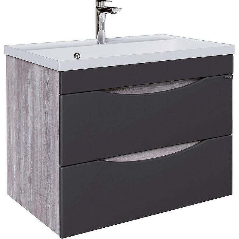 Тумба под раковину Grossman Талис 80 108013 подвесная Бетон пайн Серая, купить, цена, заказать, магазин, доставка, скидка, промокод, купить, цена, заказать, магазин, доставка, скидка, промокод