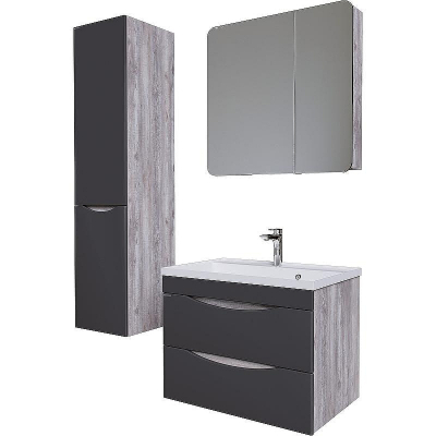 Тумба под раковину Grossman Талис 80 108013 подвесная Бетон пайн Серая