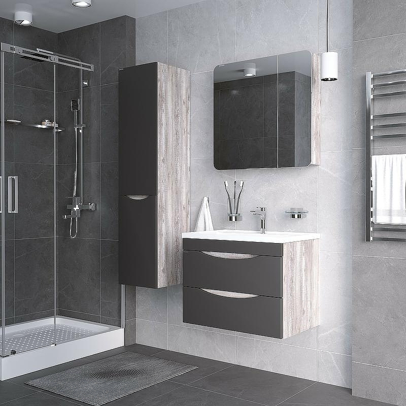 Тумба под раковину Grossman Талис 80 108013 подвесная Бетон пайн Серая, купить, цена, заказать, магазин, доставка, скидка, промокод, купить, цена, заказать, магазин, доставка, скидка, промокод