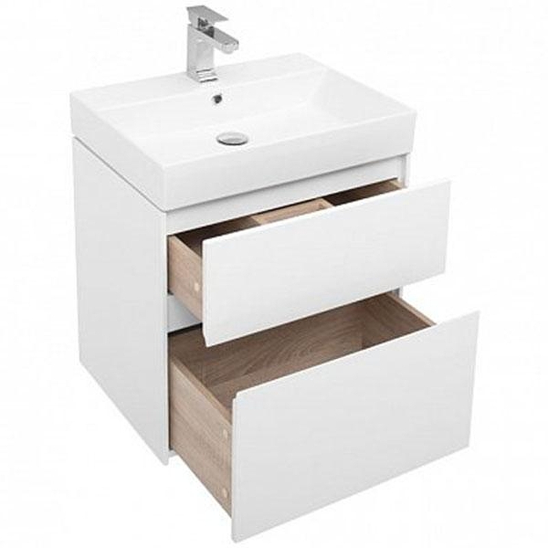 Тумба под раковину Aquanet Бруклин 60 203958 подвесная Белая 203958, купить, цена, заказать, магазин, доставка, скидка, промокод, купить, цена, заказать, магазин, доставка, скидка, промокод