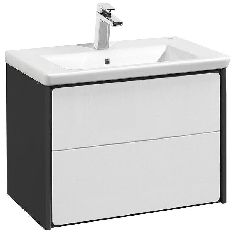 Тумба под раковину Roca Ronda 80 ZRU9302965 подвесная Белый глянец Антрацит, купить, цена, заказать, магазин, доставка, скидка, промокод, купить, цена, заказать, магазин, доставка, скидка, промокод