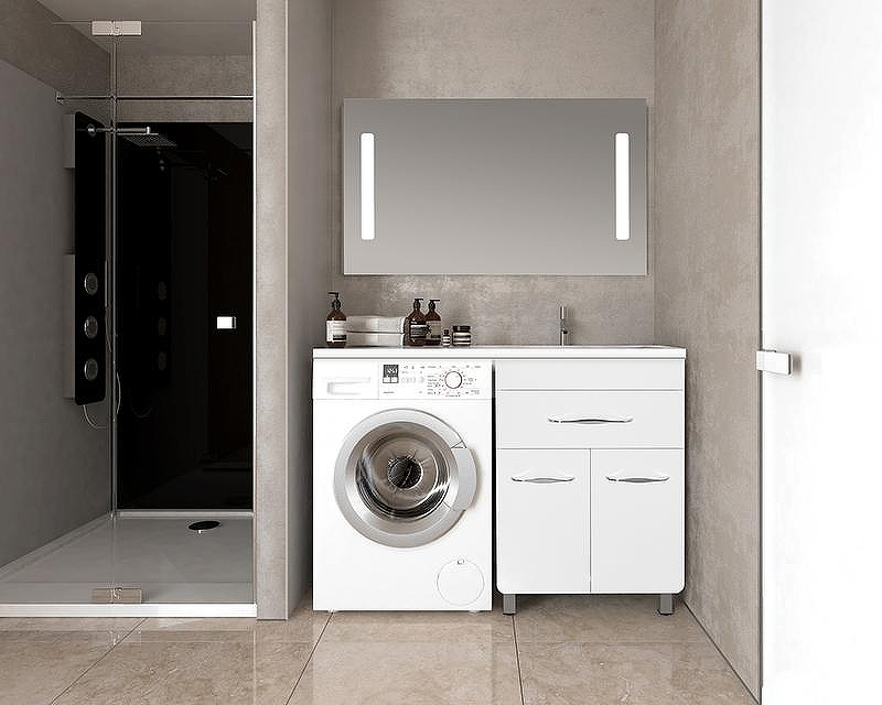 Тумба под раковину Style Line ВаЛеРо 120 Люкс Plus Белая, купить, цена, заказать, магазин, доставка, скидка, промокод, купить, цена, заказать, магазин, доставка, скидка, промокод