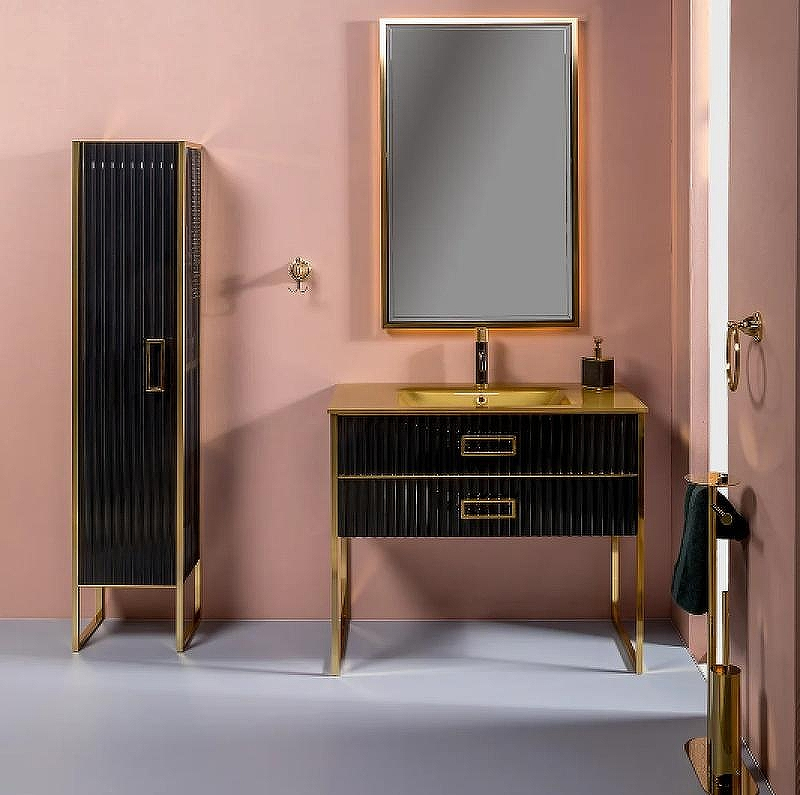 Зеркало Boheme Armadi Art Monaco 70 566-BG с подсветкой Черный глянец Золото, купить, цена, заказать, магазин, доставка, скидка, промокод, купить, цена, заказать, магазин, доставка, скидка, промокод