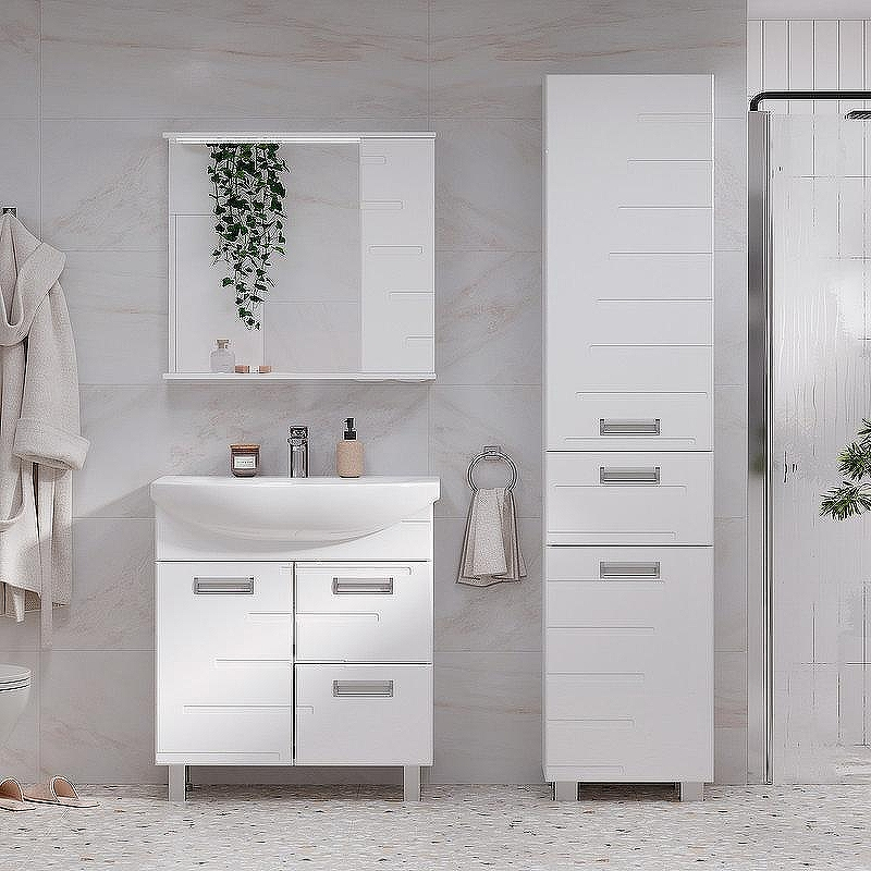 Зеркало со шкафом Volna Joli 70 R zsJOLI70.R-01 с подсветкой Белое, купить, цена, заказать, магазин, доставка, скидка, промокод, купить, цена, заказать, магазин, доставка, скидка, промокод