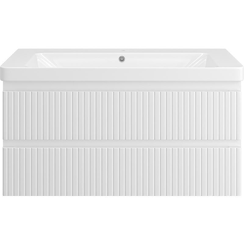 Тумба с раковиной Brevita Victory 105 УТ000015996 подвесная Белая матовая, купить, цена, заказать, магазин, доставка, скидка, промокод, купить, цена, заказать, магазин, доставка, скидка, промокод