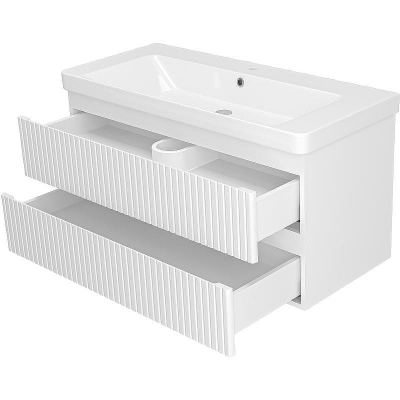 Тумба с раковиной Brevita Victory 105 УТ000015996 подвесная Белая матовая