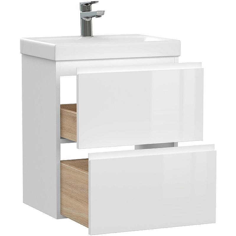 Тумба под раковину Cersanit Moduo Slim 50 64124 подвесная Белая, купить, цена, заказать, магазин, доставка, скидка, промокод, купить, цена, заказать, магазин, доставка, скидка, промокод