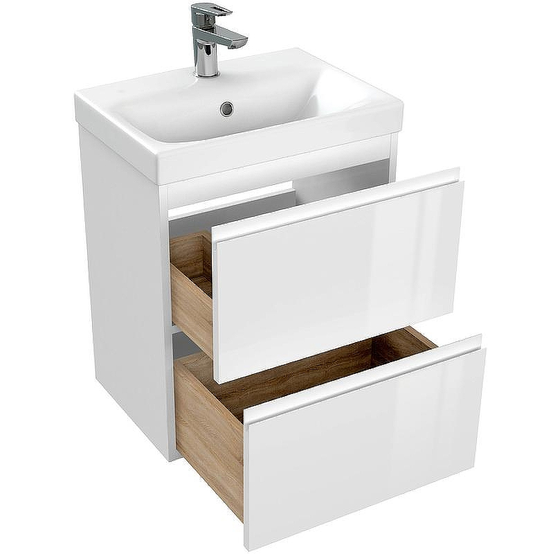 Тумба под раковину Cersanit Moduo Slim 50 64124 подвесная Белая, купить, цена, заказать, магазин, доставка, скидка, промокод, купить, цена, заказать, магазин, доставка, скидка, промокод