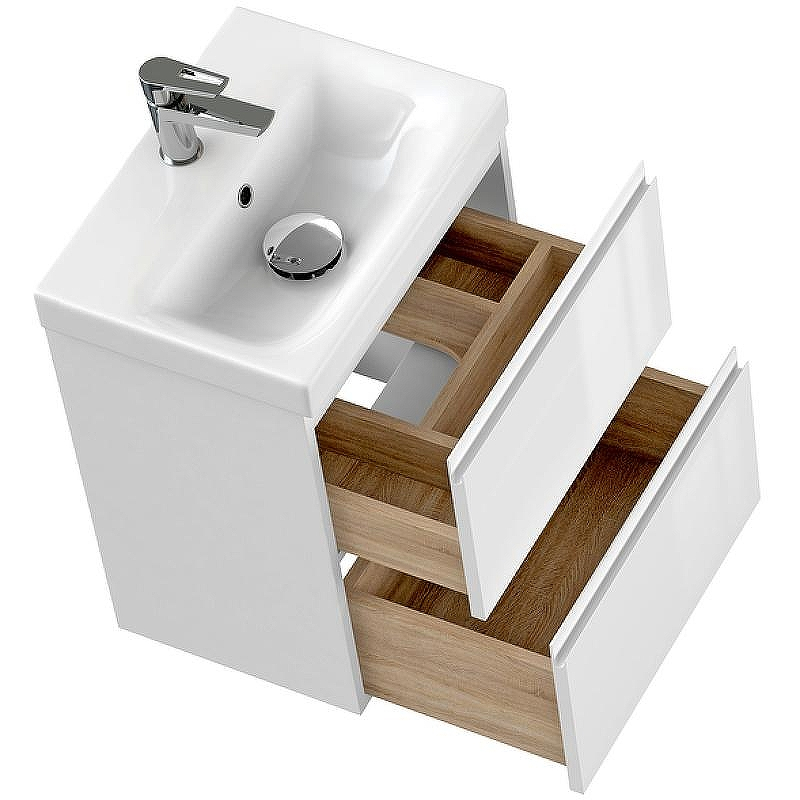 Тумба под раковину Cersanit Moduo Slim 50 64124 подвесная Белая, купить, цена, заказать, магазин, доставка, скидка, промокод, купить, цена, заказать, магазин, доставка, скидка, промокод