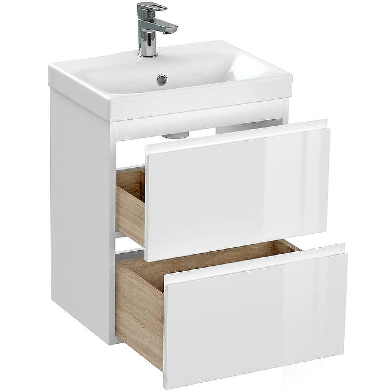 Тумба под раковину Cersanit Moduo Slim 50 64124 подвесная Белая, купить, цена, заказать, магазин, доставка, скидка, промокод, купить, цена, заказать, магазин, доставка, скидка, промокод