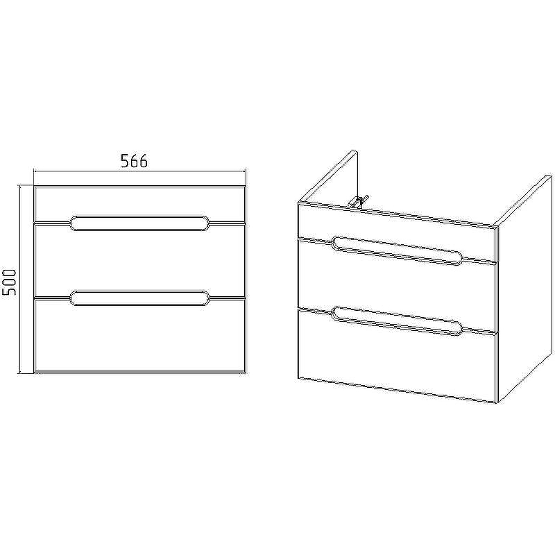 Тумба под раковину VIANT Марсель 60 VMAR60COG-T2YP подвесная Графит, купить, цена, заказать, магазин, доставка, скидка, промокод, купить, цена, заказать, магазин, доставка, скидка, промокод