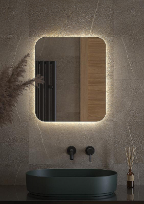 Зеркало Defesto Opti 50x60 DF 2803 с подсветкой 19W-4500К/Без выключателя/Нейтральный белый свет