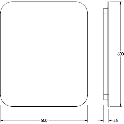 Зеркало Defesto Opti 50x60 DF 2803 с подсветкой 19W-4500К/Без выключателя/Нейтральный белый свет