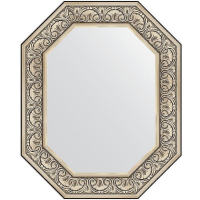 Зеркало Evoform Polygon 80х65 BY 7246 в багетной раме - Барокко серебро 106, купить, цена, заказать, магазин, доставка, скидка, промокод, купить, цена, заказать, магазин, доставка, скидка, промокод