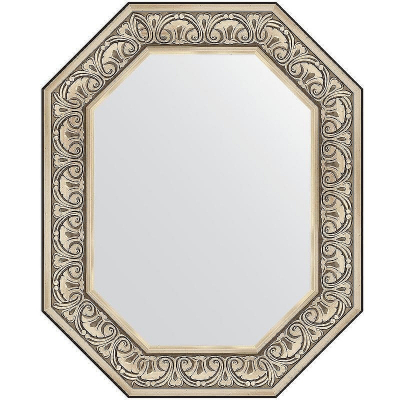 Зеркало Evoform Polygon 80х65 BY 7246 в багетной раме - Барокко серебро 106