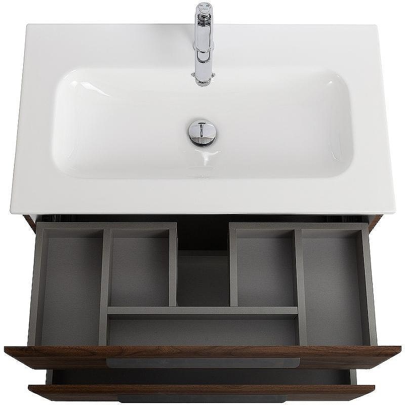 Тумба под раковину Cezares Eco-Cer-N 80 ECO-CER-N-800-2C-SO-NCS-P подвесная Орех шоколад Софт без ручек, купить, цена, заказать, магазин, доставка, скидка, промокод, купить, цена, заказать, магазин, доставка, скидка, промокод