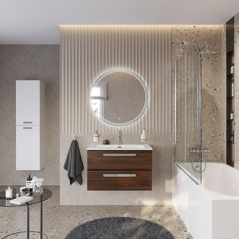 Тумба под раковину Cezares Eco-Cer-N 80 ECO-CER-N-800-2C-SO-NCS-P подвесная Орех шоколад Софт без ручек, купить, цена, заказать, магазин, доставка, скидка, промокод, купить, цена, заказать, магазин, доставка, скидка, промокод