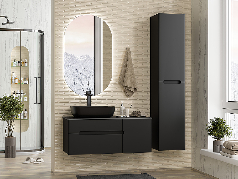 Шкаф пенал Misty Роял 35 П-Роя-02035-011П подвесной Черный матовый, купить, цена, заказать, магазин, доставка, скидка, промокод, купить, цена, заказать, магазин, доставка, скидка, промокод