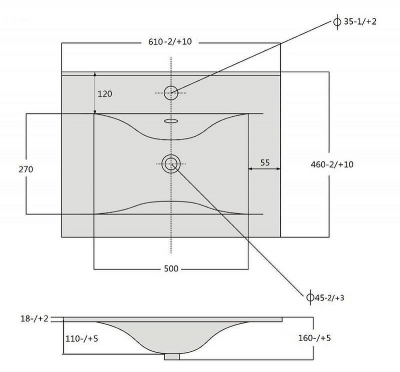Тумба с раковиной SanVit Флай 60 kfly2060 с фактурой под дерево подвесная Лиственница