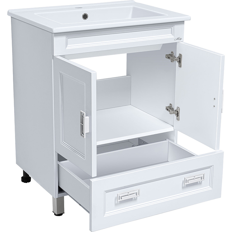 Тумба с раковиной Misty Дива 75 УТ000011767 Белая, купить, цена, заказать, магазин, доставка, скидка, промокод, купить, цена, заказать, магазин, доставка, скидка, промокод