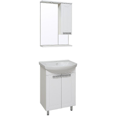 Зеркало со шкафом Runo Монро 53 R 00-00000459 с подсветкой Белое